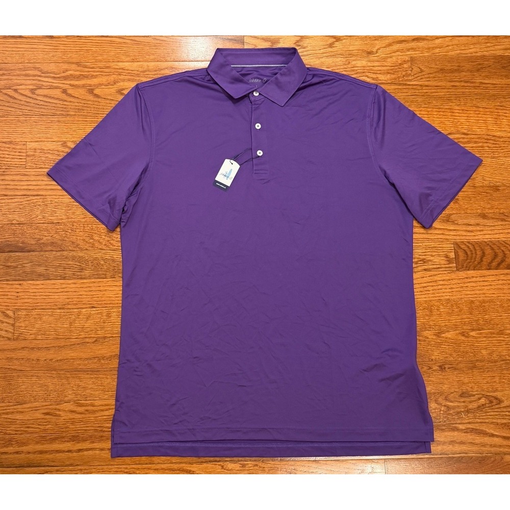 New Johnnie-O Performance Golf Polo Shirt Mens Large Solid Purple No Logos